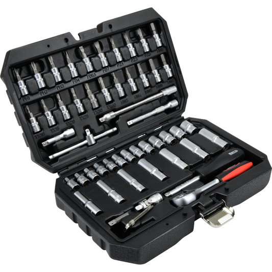Zestaw kluczy nasadowych Mertz 1/4" narzędzia nasadki bity 53szt M14053