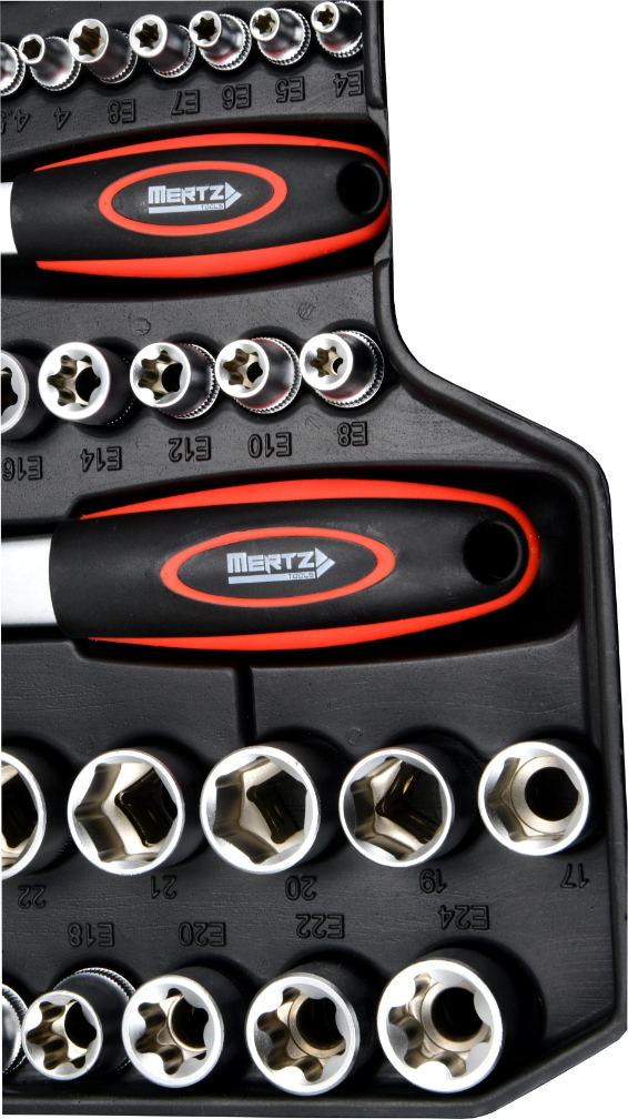 Zestaw kluczy nasadowych Mertz 1/4" 3/8" 1/2" nasadki bity 219szt M12219