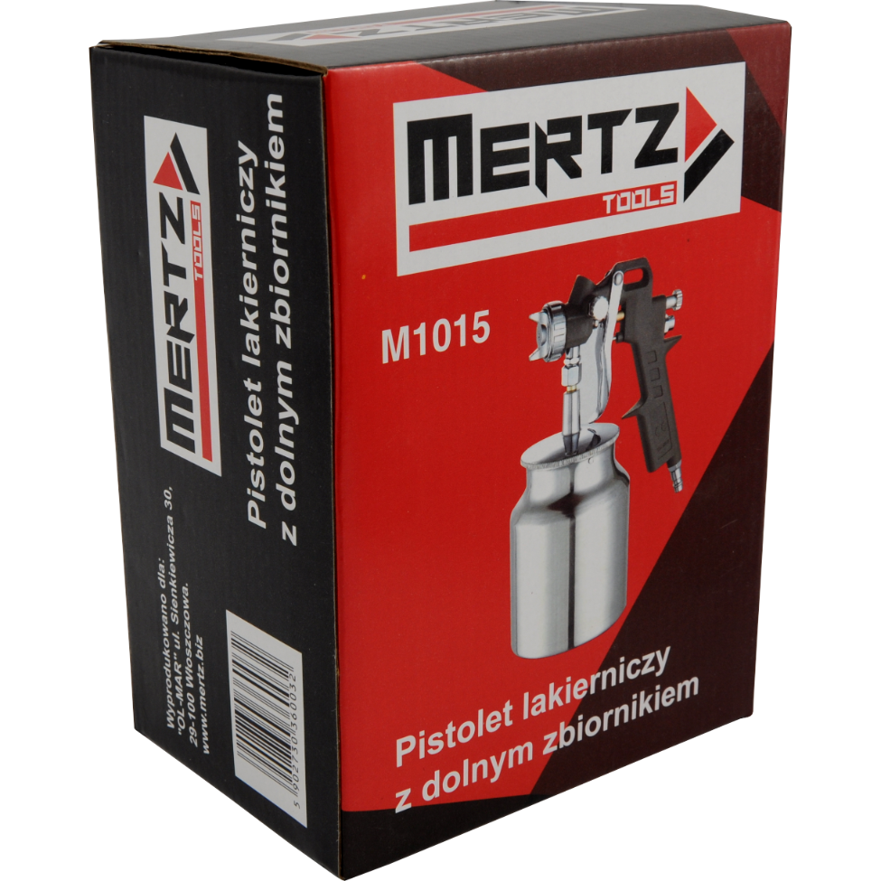 Pistolet lakierniczy Mertz z dolnym zbiornikiem dolny zbiornik M1015 1L