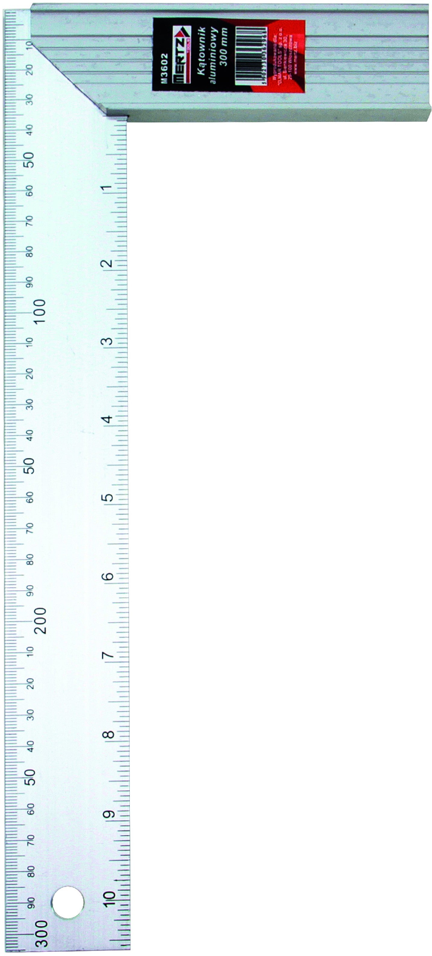 Kątownik aluminiowy Mertz z podziałką stolarski budowlany M3603 350mm
