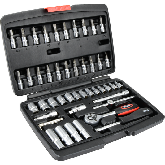 Zestaw kluczy nasadowych Mertz 1/4" narzędzia nasadki bity 48szt M14048