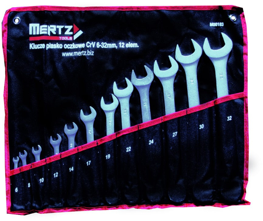 Zestaw kluczy płasko oczkowych Mertz klucze CRV M00385 6-22mm 17szt etui