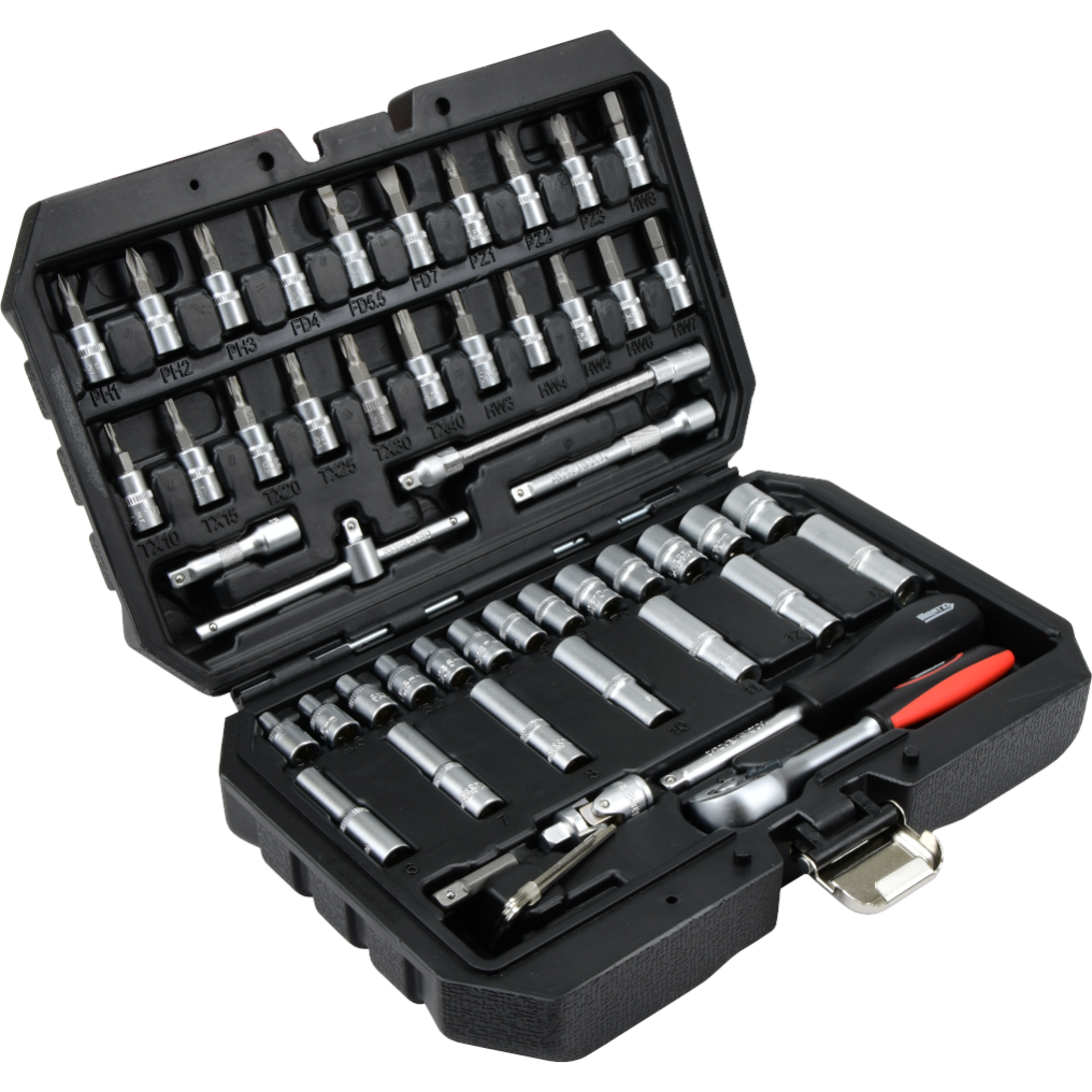 Zestaw kluczy nasadowych Mertz 1/4" narzędzia nasadki bity 53szt M14053