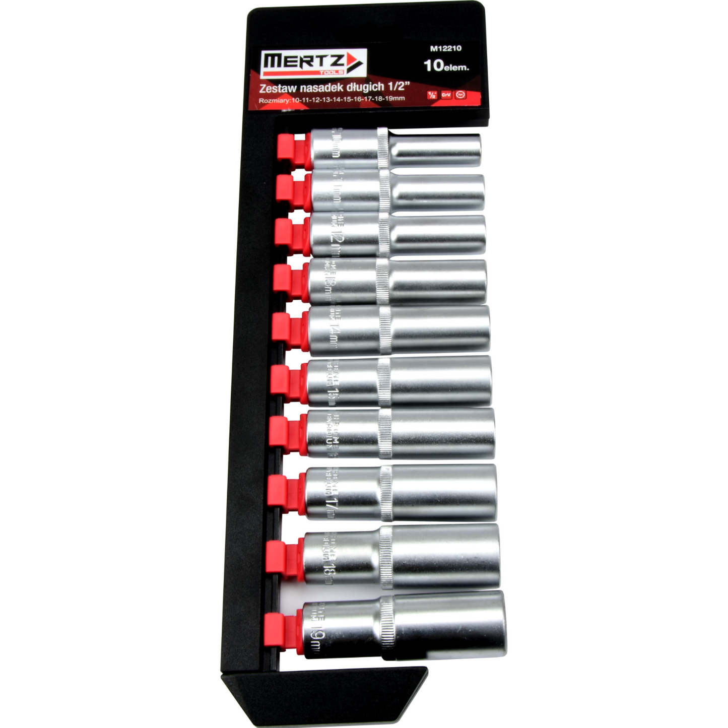 Zestaw nasadek długich Mertz nasadowe 1/2" nasadka 10-19mm 10szt M12210
