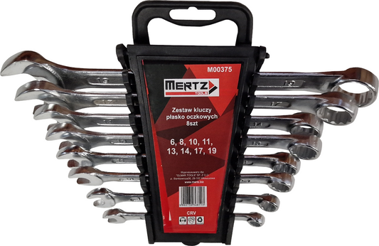 Zestaw kluczy płasko oczkowych Mertz klucze CRV M00375 6-19mm 8szt klip