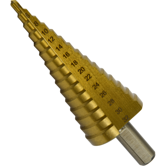 Wiertło stożkowe Mertz stopniowe choinkowe tytan do metalu HSS M1600 4-32mm