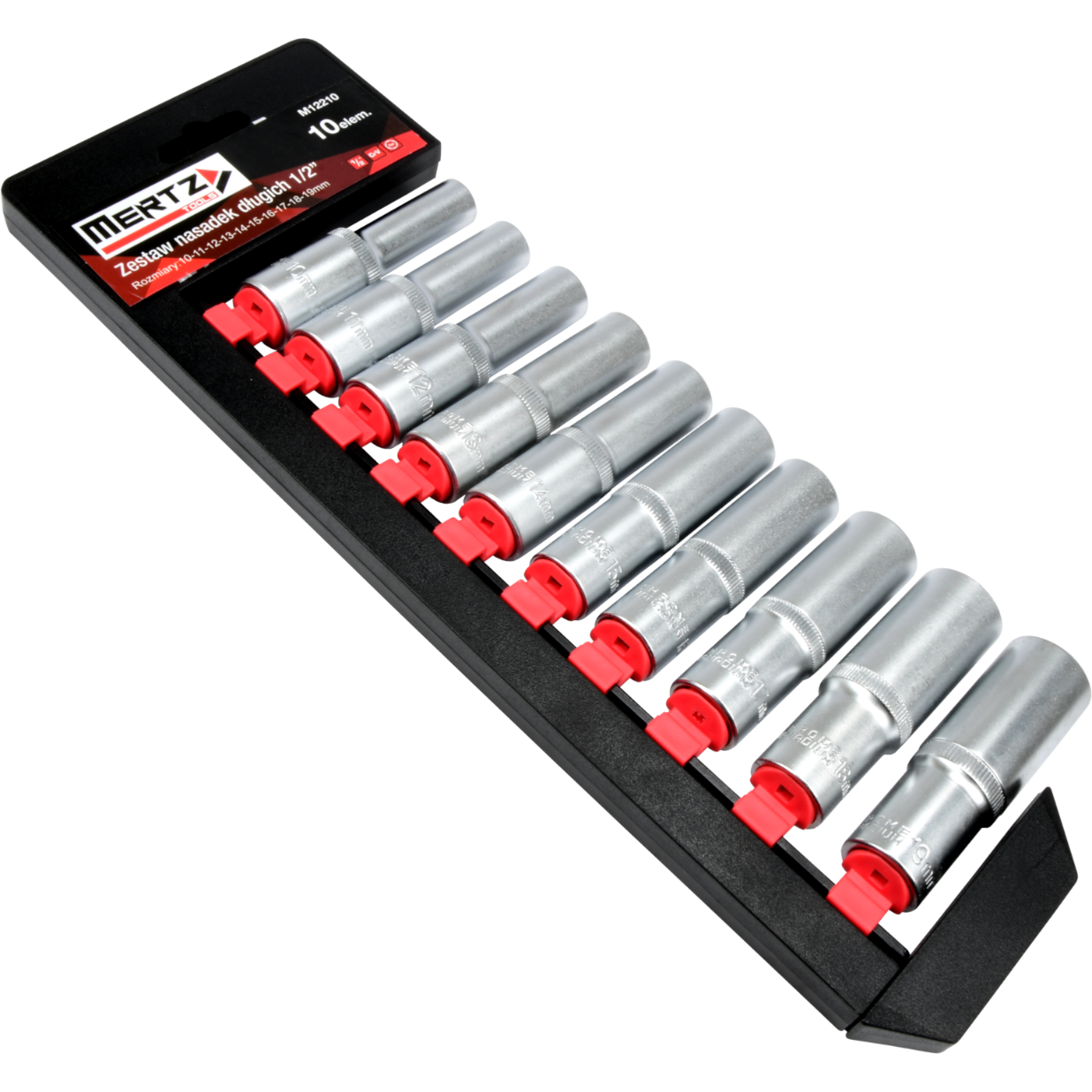 Zestaw nasadek długich Mertz nasadowe 1/2" nasadka 10-19mm 10szt M12210