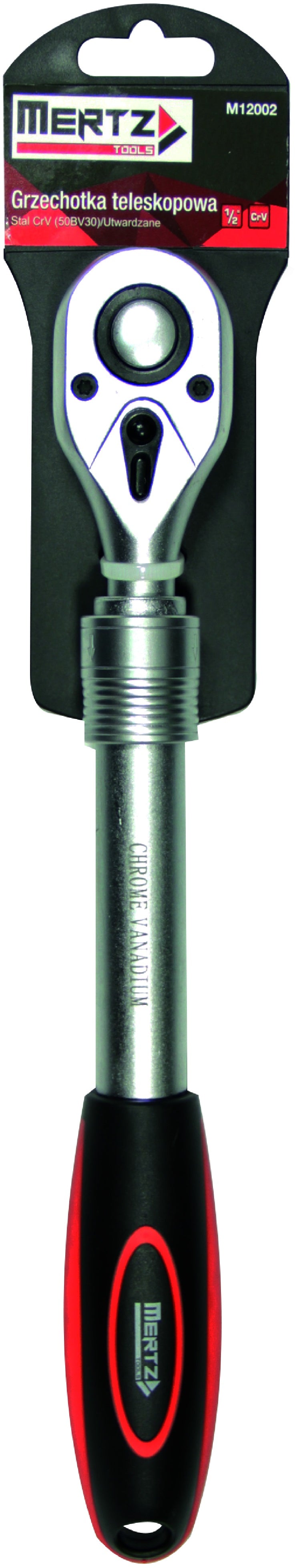 Klucz grzechotka Mertz nasadowy teleskopowa M12002 1/2" 72 zęby Cr-V