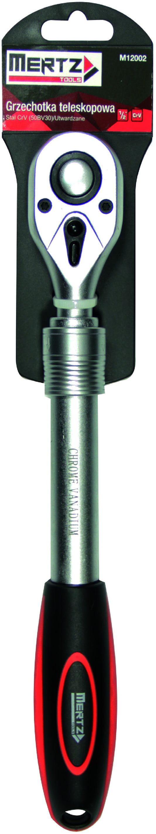 Klucz grzechotka Mertz nasadowy teleskopowa M12002 1/2" 72 zęby Cr-V