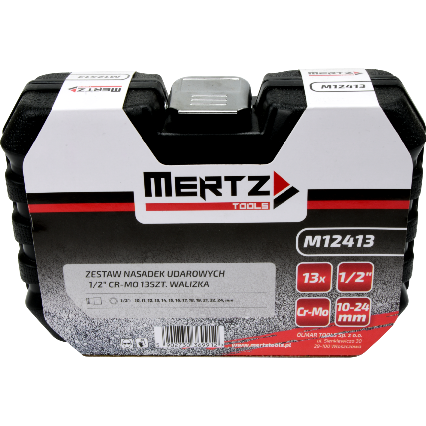 Zestaw nasadek udarowych Mertz nasadowe 1/2" nasadka 10-24mm 13szt M12413