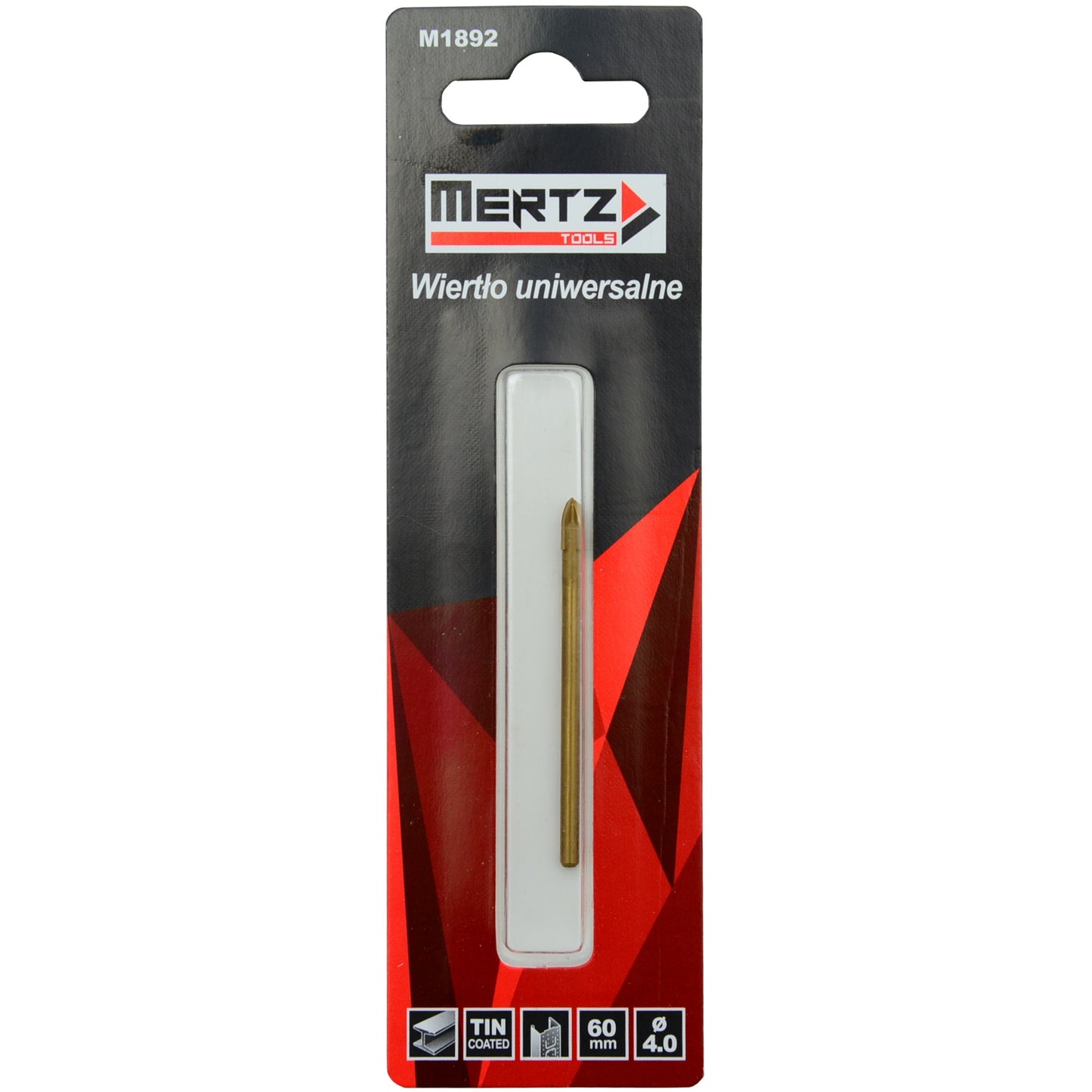 Wiertło uniwersalne Mertz do płytek metalu cegły gresu szkła M1892 4mm
