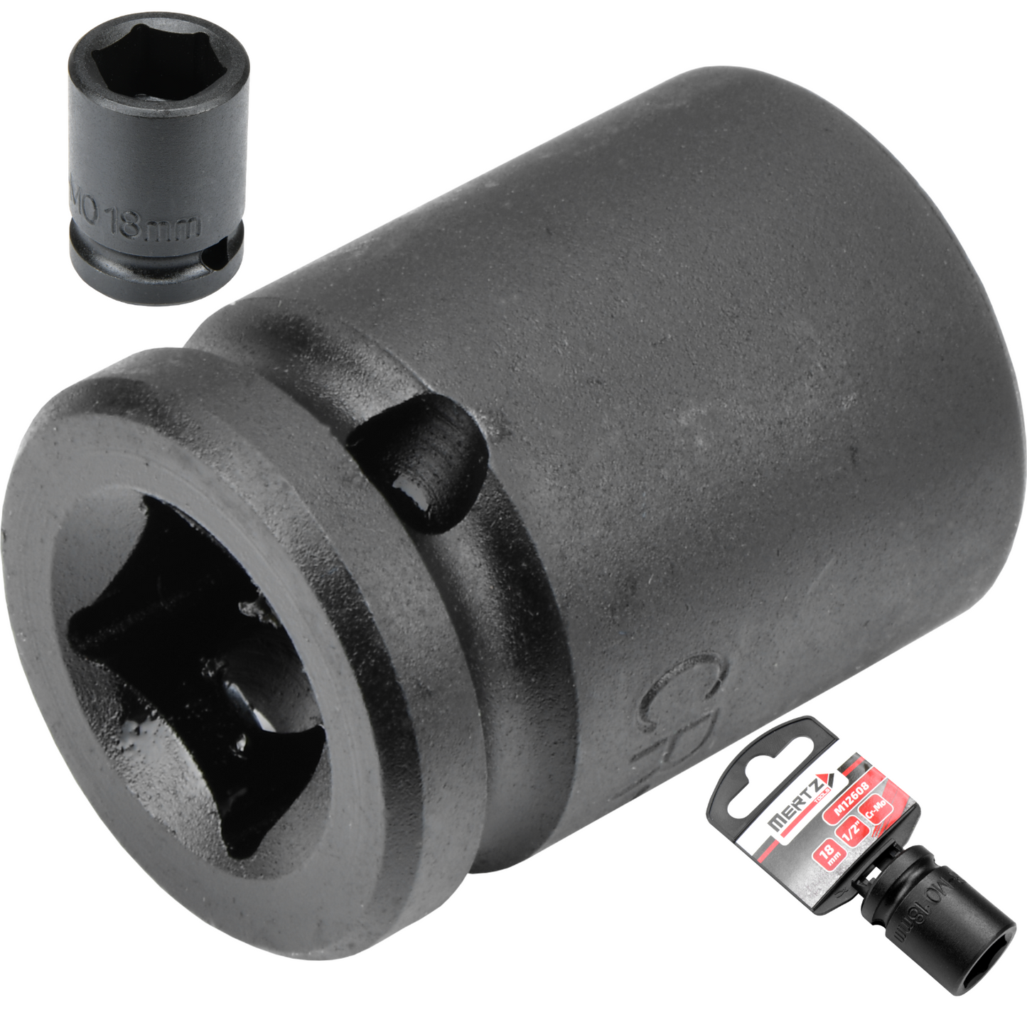 Nasadka udarowa Mertz klucz nasadowy sześciokątna Cr-Mo M12608 1/2" 18 mm