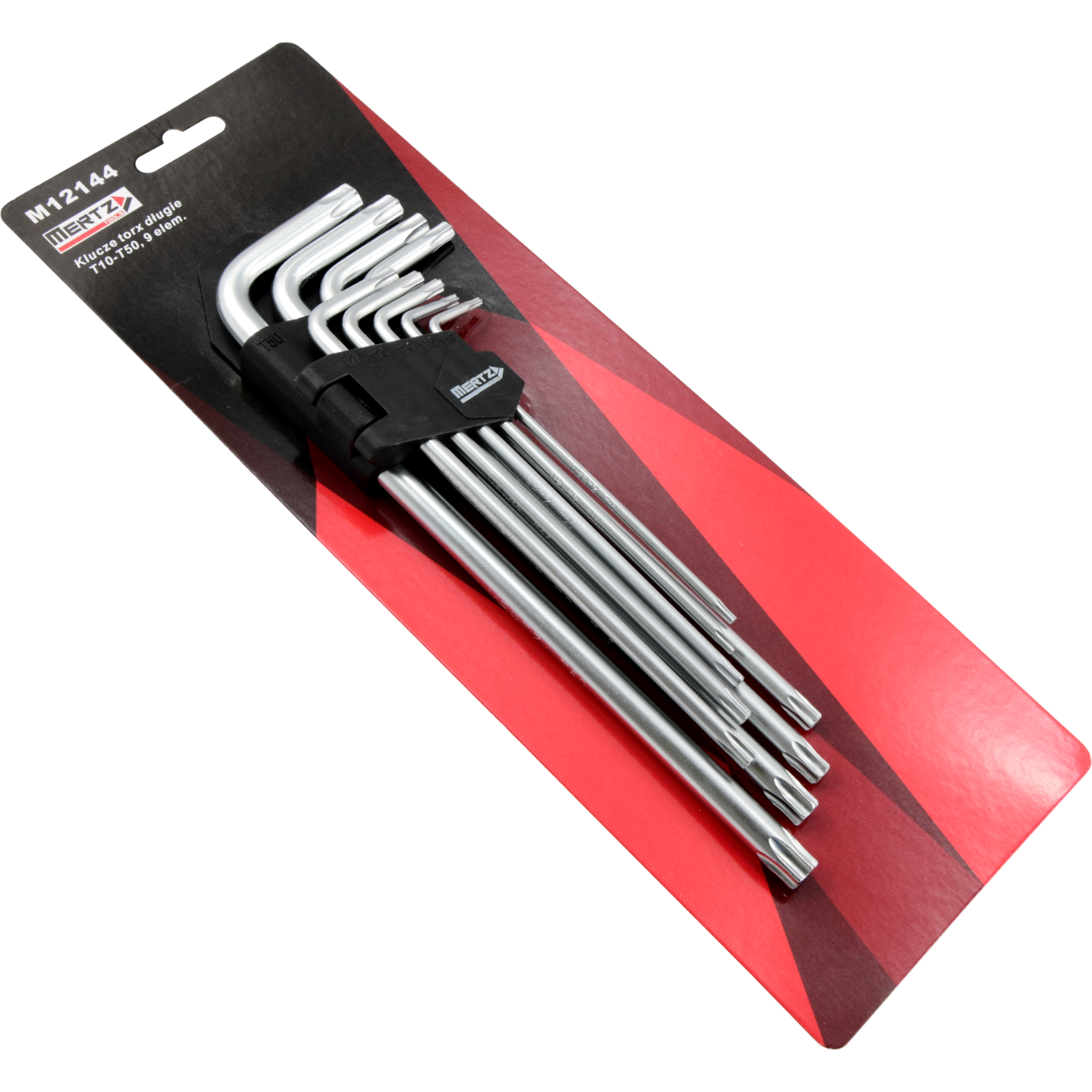 Zestaw kluczy imbus TORX Mertz klucze torksy 9szt T10-T50 M12144 długie