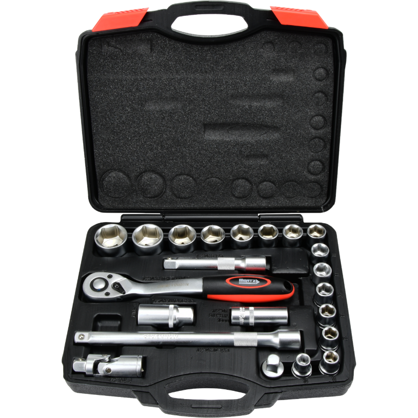 Zestaw kluczy nasadowych Mertz 1/2" narzędzia nasadki bity 22szt M12022