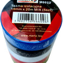 Zestaw 5 taśm izolacyjnych Mertz taśma izolacja kolor M0022 19mm 20m PVC