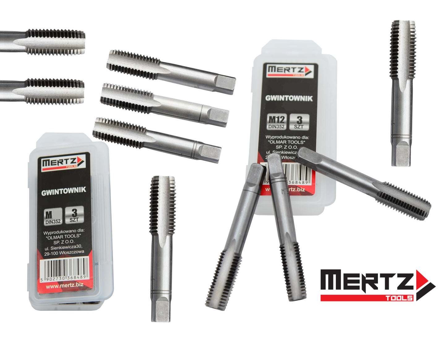 Gwintownik ręczny Mertz do naprawy trwały M14 x 1,50mm DIN352 M2072 3szt