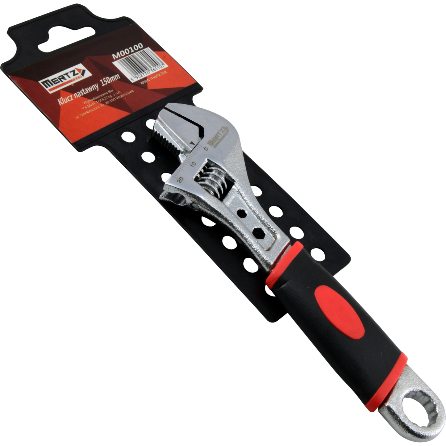 Klucz nastawny szwed Mertz szwedzki 0-20mm z gumową rączką M00100 150mm CRV