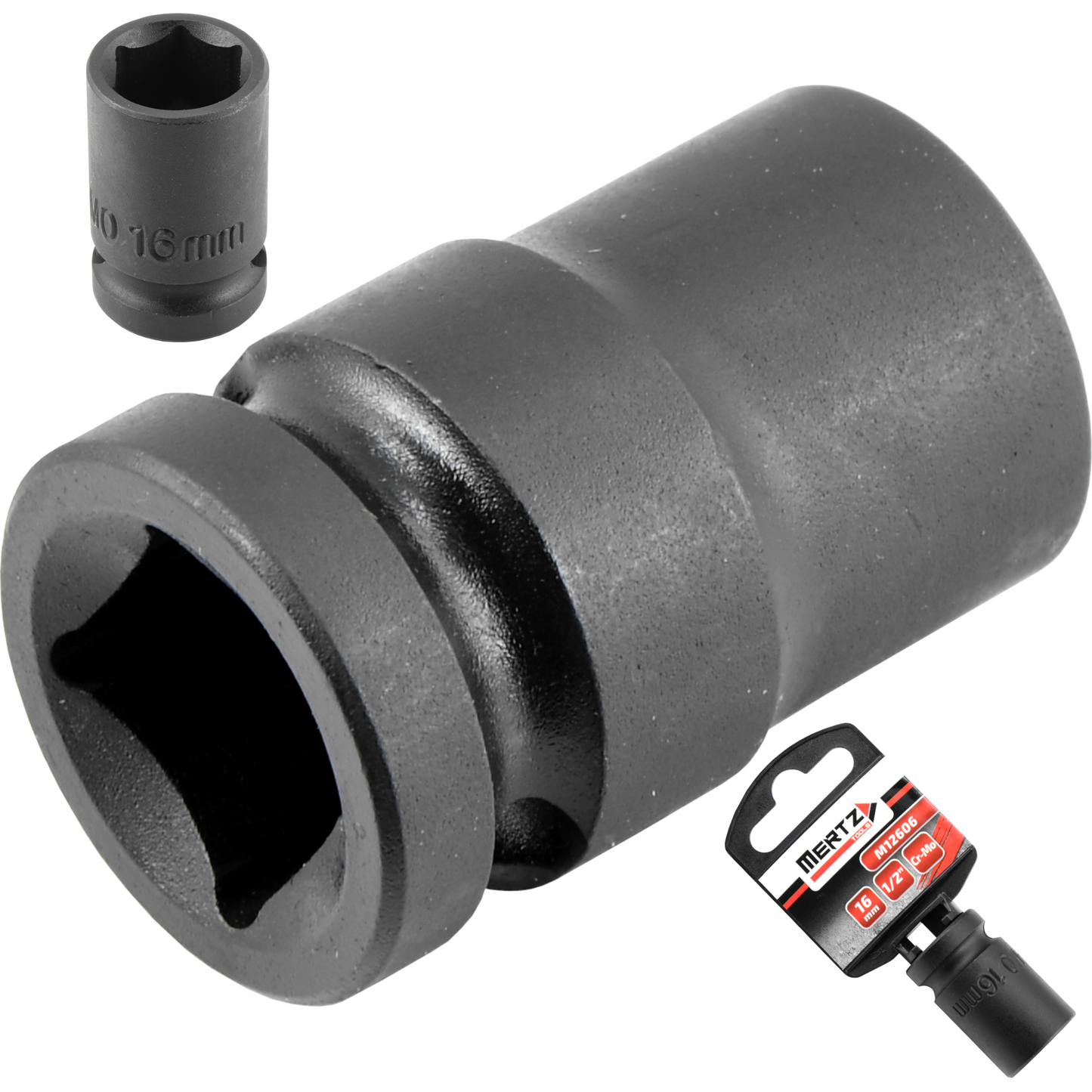 Nasadka udarowa Mertz klucz nasadowy sześciokątna Cr-Mo M12606 1/2" 16 mm