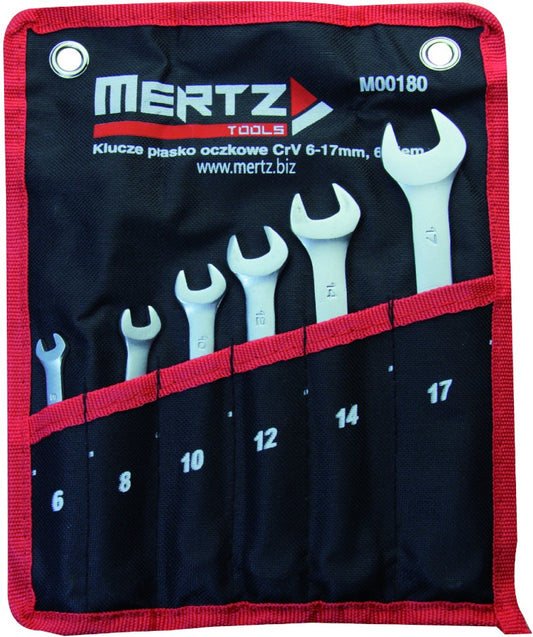 Zestaw kluczy płasko oczkowych Mertz klucze CRV M00180 6-17mm 6szt etui