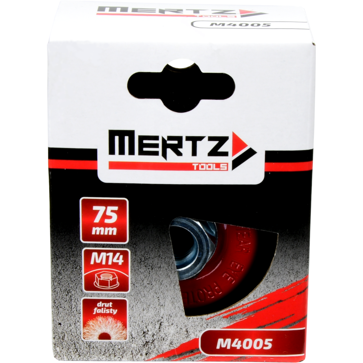 Szczotka czołowa Mertz z gwintem hartowana do szlifierki M14 M4005 75mm