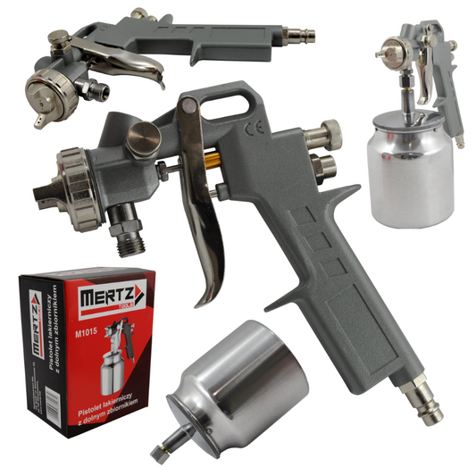 Pistolet lakierniczy Mertz z dolnym zbiornikiem dolny zbiornik M1015 1L