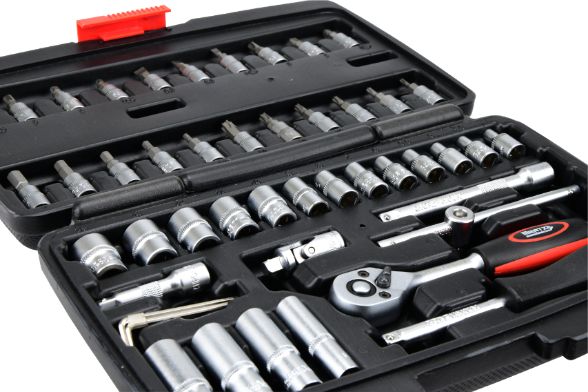 Zestaw kluczy nasadowych Mertz 1/4" narzędzia nasadki bity 48szt M14048