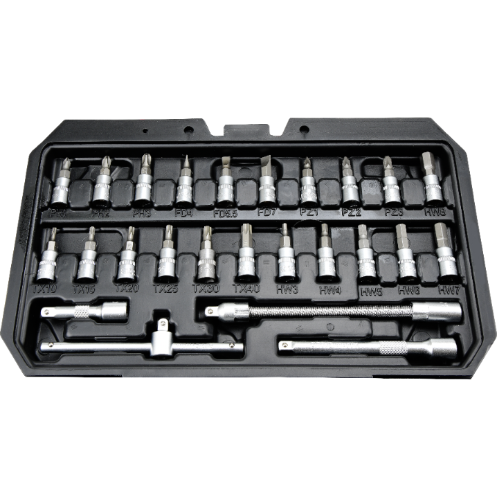 Zestaw kluczy nasadowych Mertz 1/4" narzędzia nasadki bity 53szt M14053