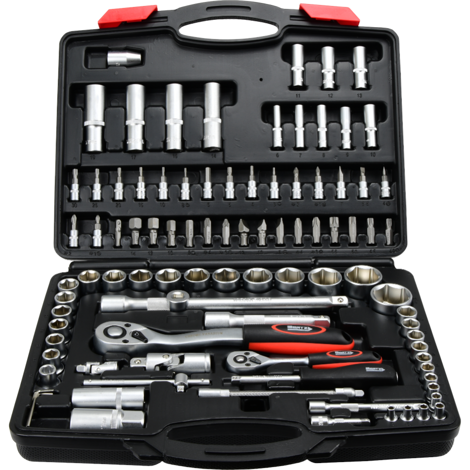 Zestaw kluczy nasadowych Mertz 1/4" 1/2" nasadki bity 94szt M12094
