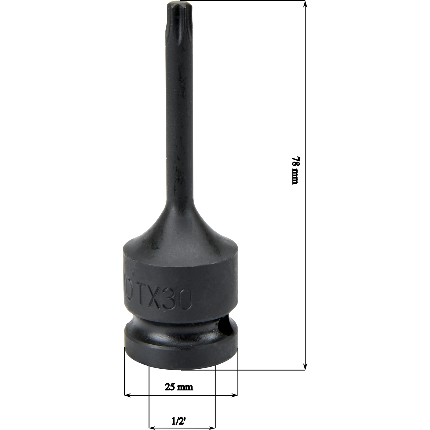 Klucz trzpieniowy TORX Mertz 78mm bit udarowy T30 1/2" Cr-Mo M12632