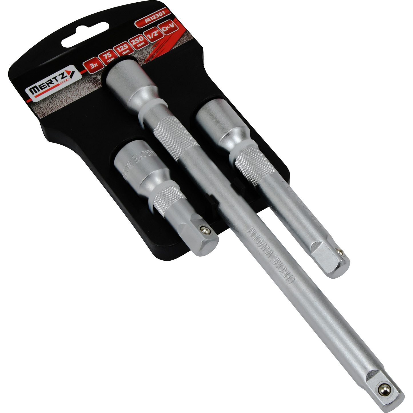 Zestaw przedłużek do nasadek M12301 1/2" 3szt 75 125 250 mm klucz nasadowy