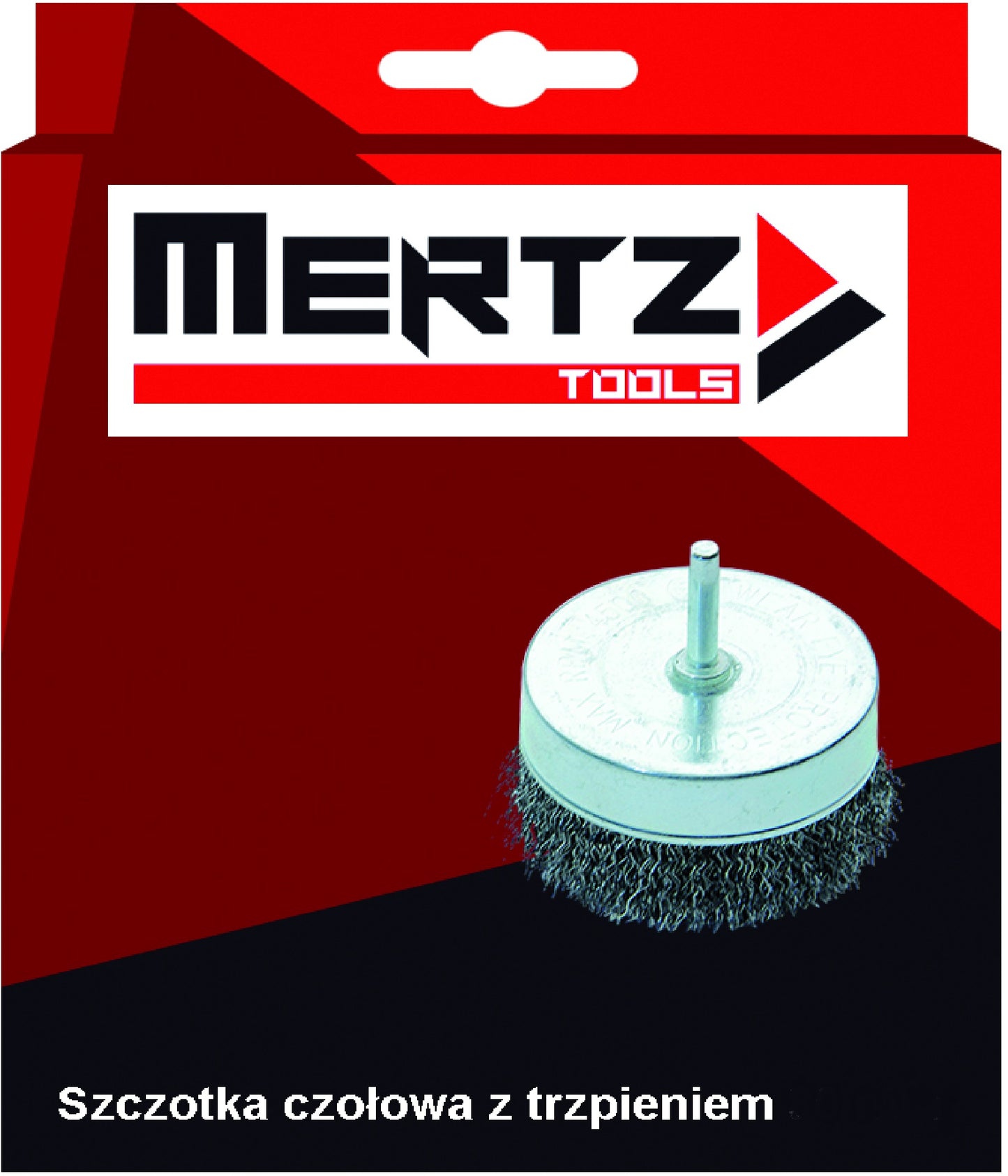Szczotka czołowa Mertz z trzpieniem hartowana do wiertarki 6mm M4022 75mm