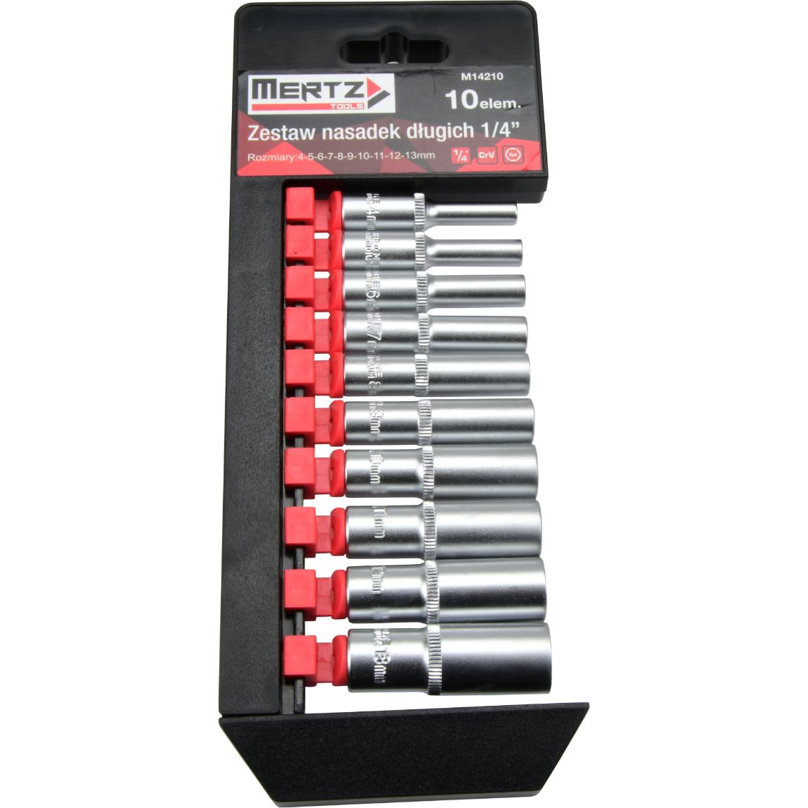 Zestaw nasadek długich Mertz nasadowe 1/4" nasadka 4-13mm 10szt M14210