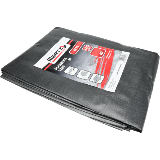Plandeka Mertz wodoszczelna wzmocniona płachta 120g/m2 4x6M srebrna M1643