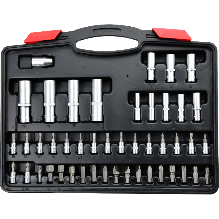 Zestaw kluczy nasadowych Mertz 1/4" 1/2" nasadki bity 94szt M12094