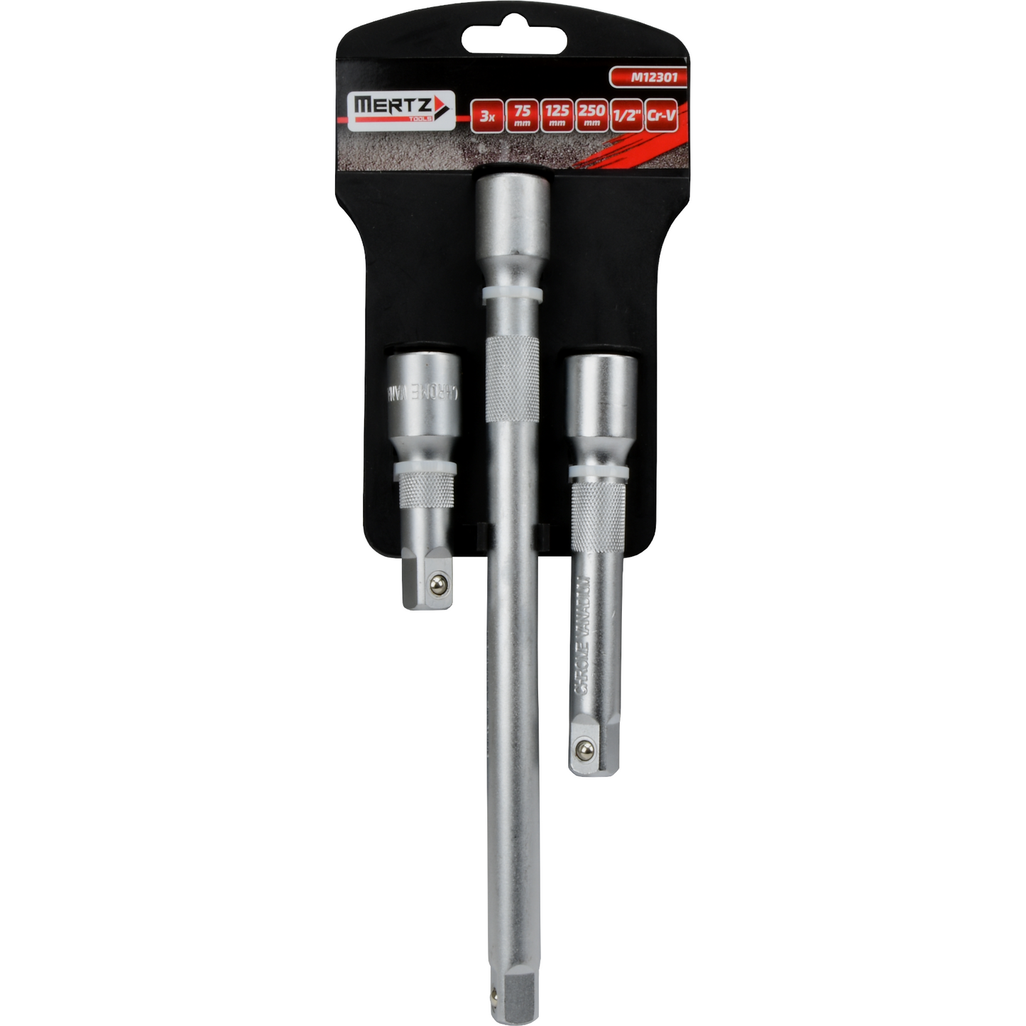 Zestaw przedłużek do nasadek M12301 1/2" 3szt 75 125 250 mm klucz nasadowy