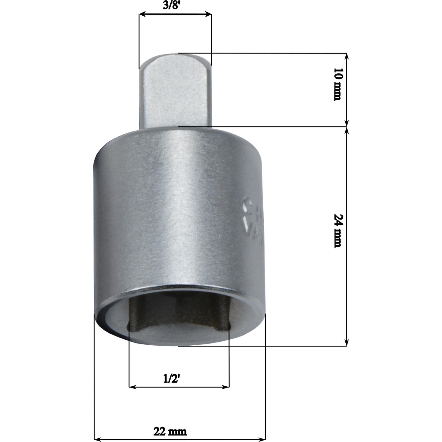 Redukcja do nasadek Mertz nasadka adapter 1/2" F na 3/8" M Cr-V M12353