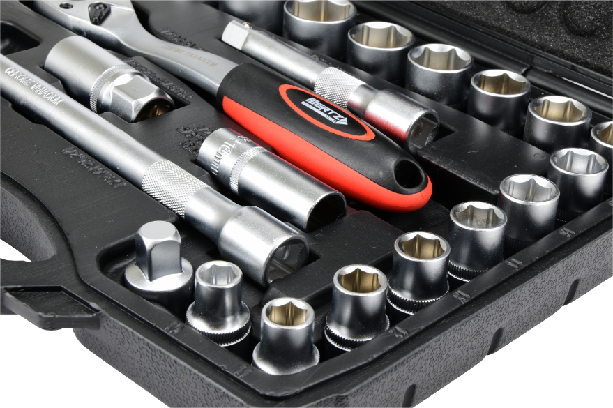 Zestaw kluczy nasadowych Mertz 1/2" narzędzia nasadki bity 22szt M12022