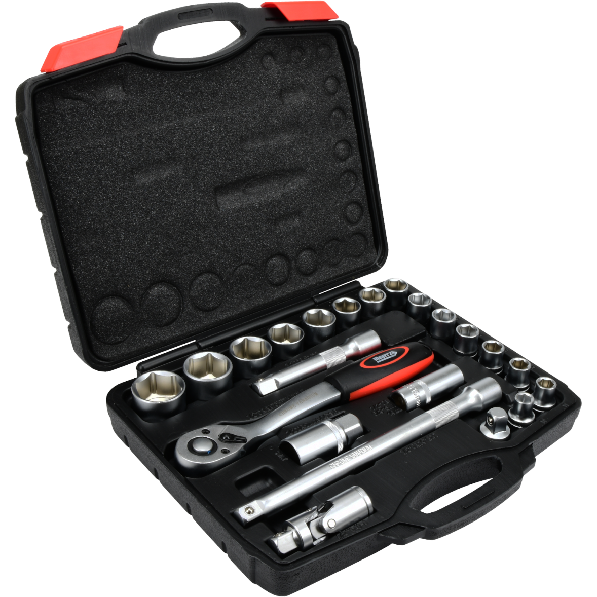 Zestaw kluczy nasadowych Mertz 1/2" narzędzia nasadki bity 22szt M12022