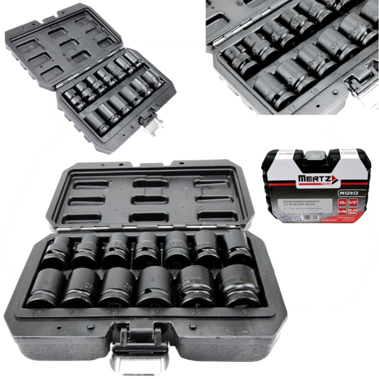 Zestaw nasadek udarowych Mertz nasadowe 1/2" nasadka 10-24mm 13szt M12413