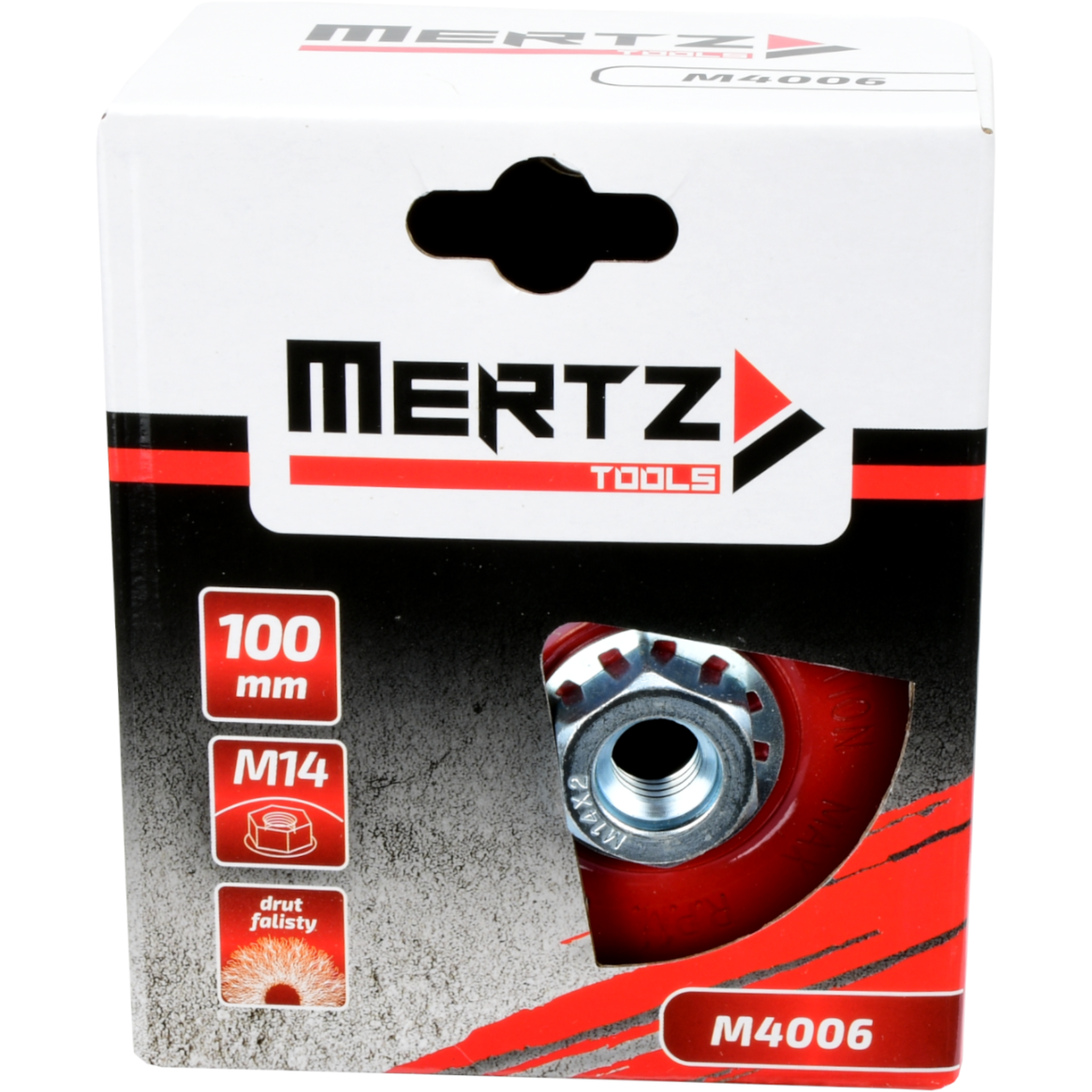 Szczotka czołowa Mertz z gwintem hartowana do szlifierki M14 M4006 100mm