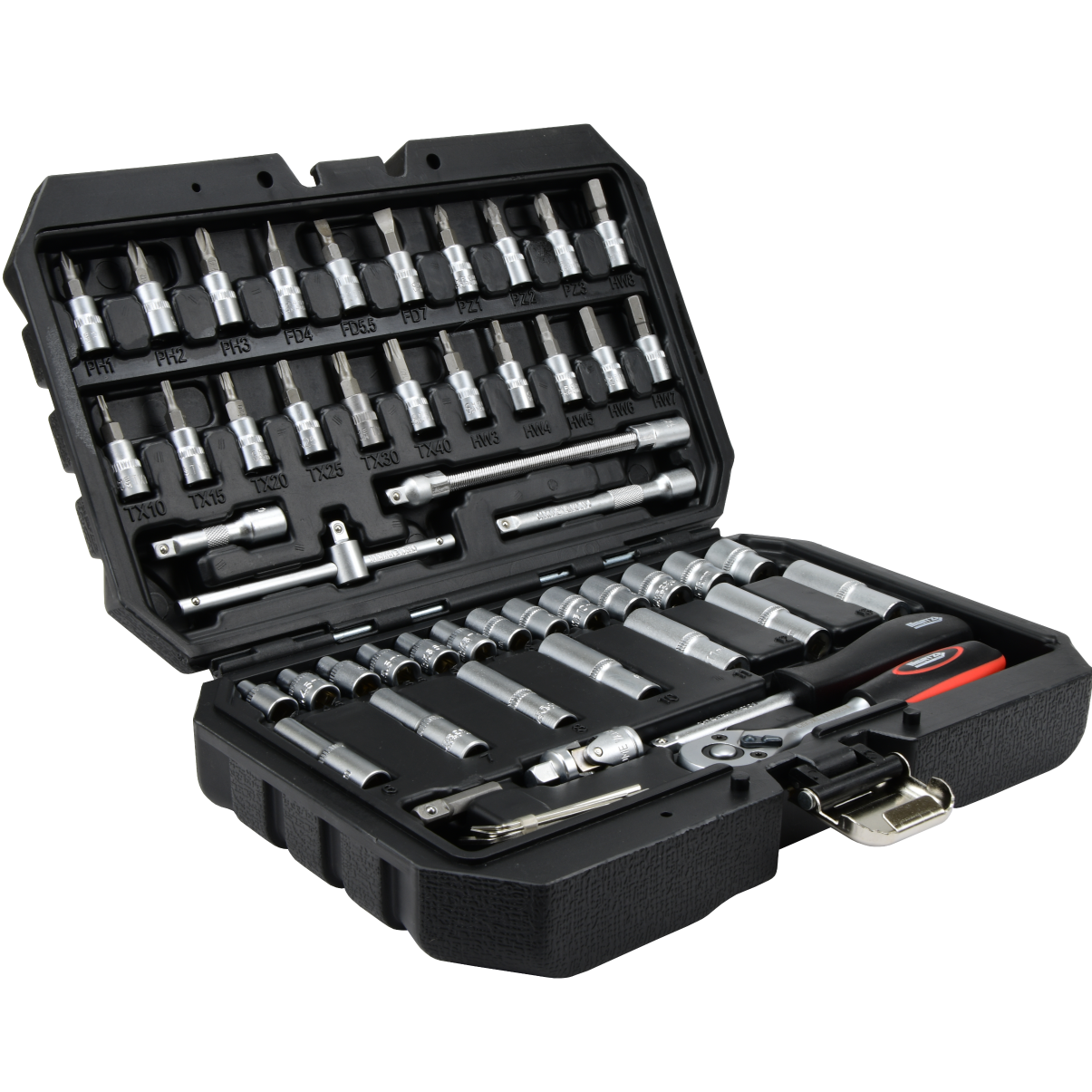 Zestaw kluczy nasadowych Mertz 1/4" narzędzia nasadki bity 53szt M14053