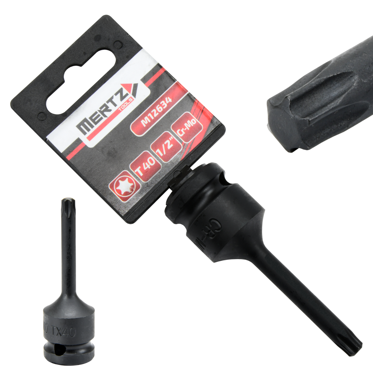Klucz trzpieniowy TORX Mertz 78mm bit udarowy T40 1/2" Cr-Mo M12634