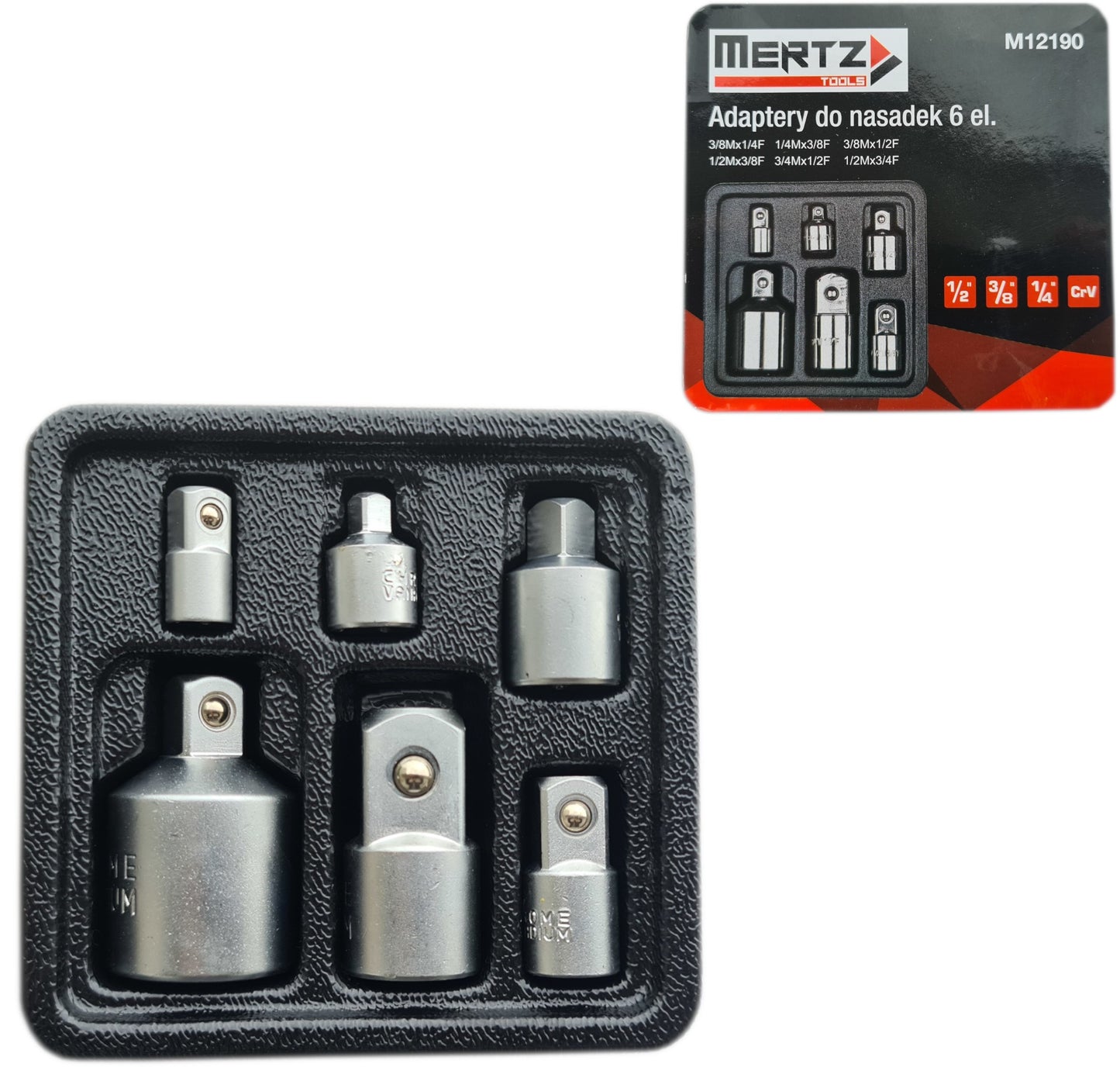 Zestaw adapterów do nasadek Mertz redukcje adaptery redukcyjne 6szt M12190