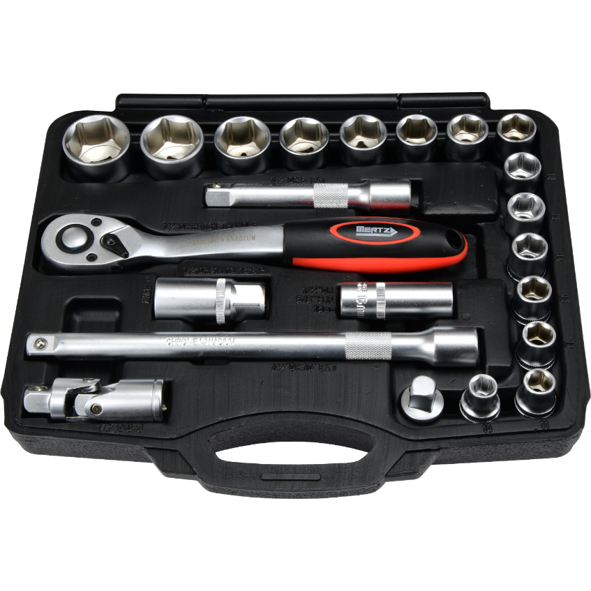 Zestaw kluczy nasadowych Mertz 1/2" narzędzia nasadki bity 22szt M12022