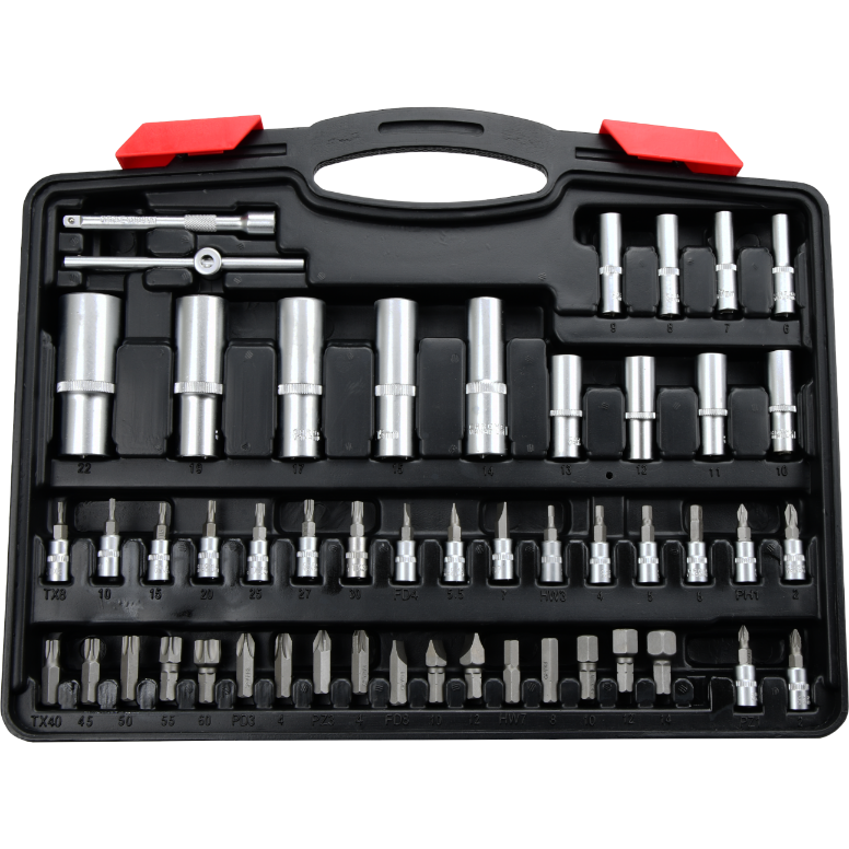 Zestaw kluczy nasadowych Mertz 1/4" 1/2" nasadki bity 110szt M12110