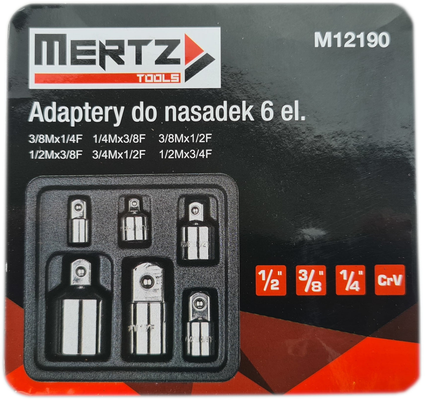 Zestaw adapterów do nasadek Mertz redukcje adaptery redukcyjne 6szt M12190