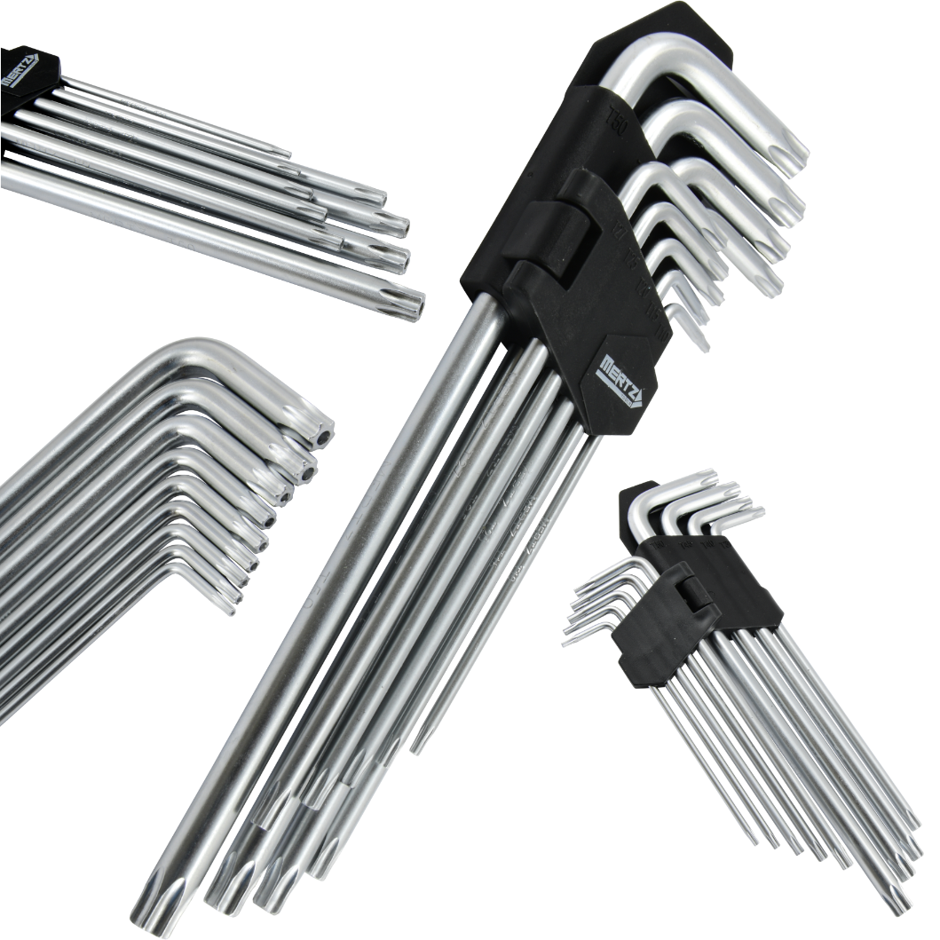 Zestaw kluczy imbus TORX Mertz klucze torksy 9szt T10-T50 M12144 długie