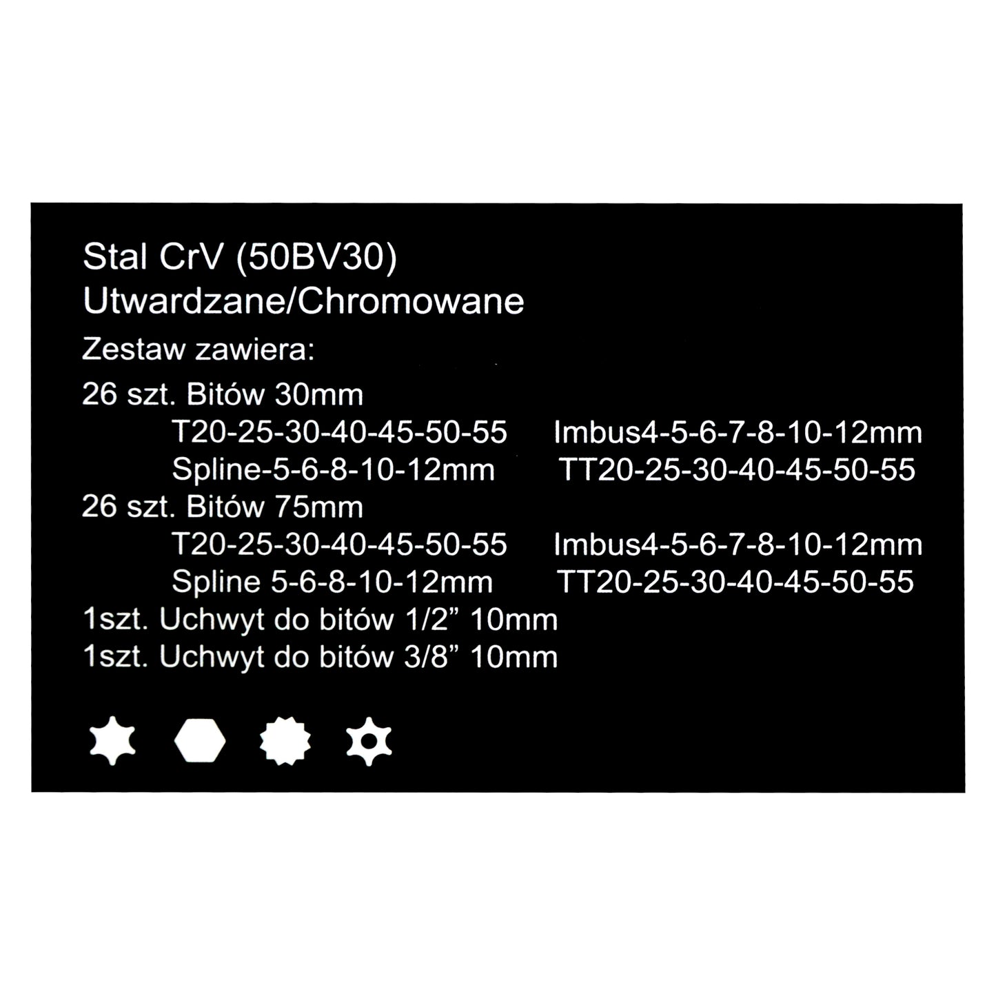 Zestaw kluczy trzpieniowych Mertz komplet bitów HEX TORX SPLINE M12154 x54