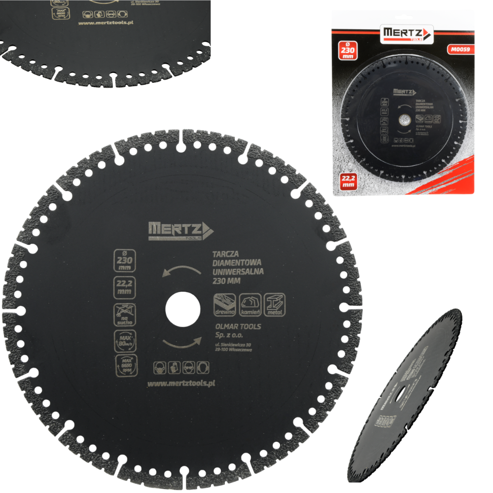 Tarcza diamentowa Mertz z nasypem diament do cięcia 230mm uniwersalna M0059